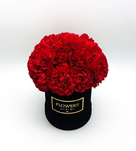 Box kwiatowy "Czerwona elegancja midi"