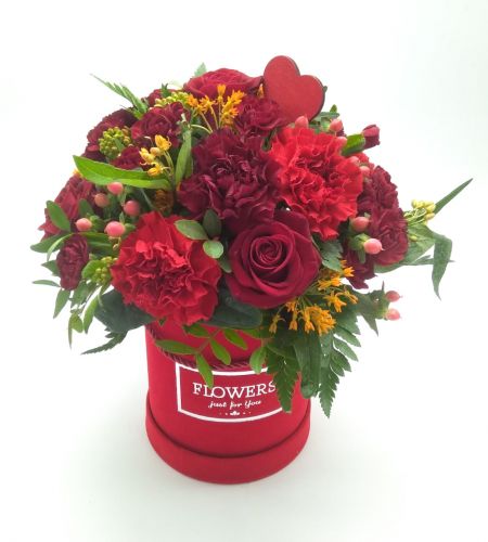 Box kwiatowy "Czerwone uczucie mini"