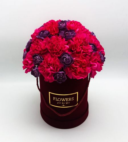 Box kwiatowy "Bordowy maxi"
