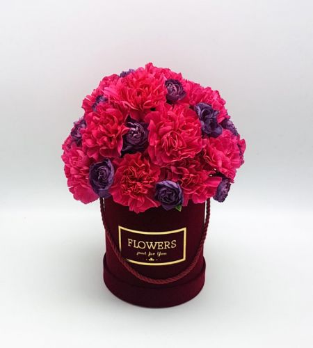 Box kwiatowy "Bordowy midi"