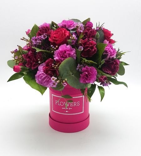 Box kwiatowy "Różowo malinowy"
