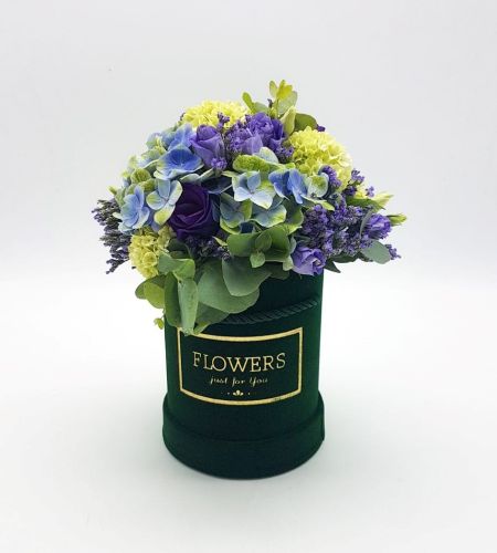 Box kwiatowy "Butelkowa zieleń mini"